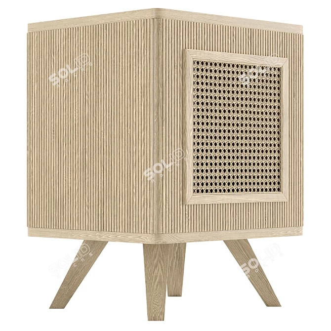 Modern UV-Mapped Nightstand: 60x45x40 (cm) 3D model image 4