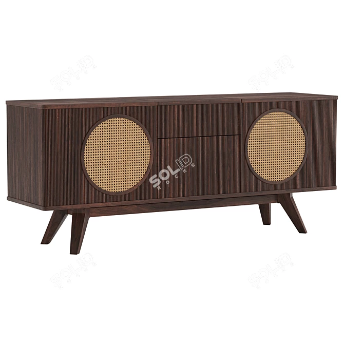 Modern UV Unwrapped Sideboard 8192x8192 3D model image 1