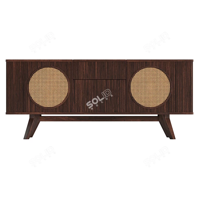 Modern UV Unwrapped Sideboard 8192x8192 3D model image 2