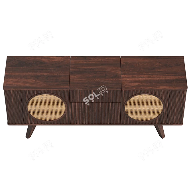 Modern UV Unwrapped Sideboard 8192x8192 3D model image 3