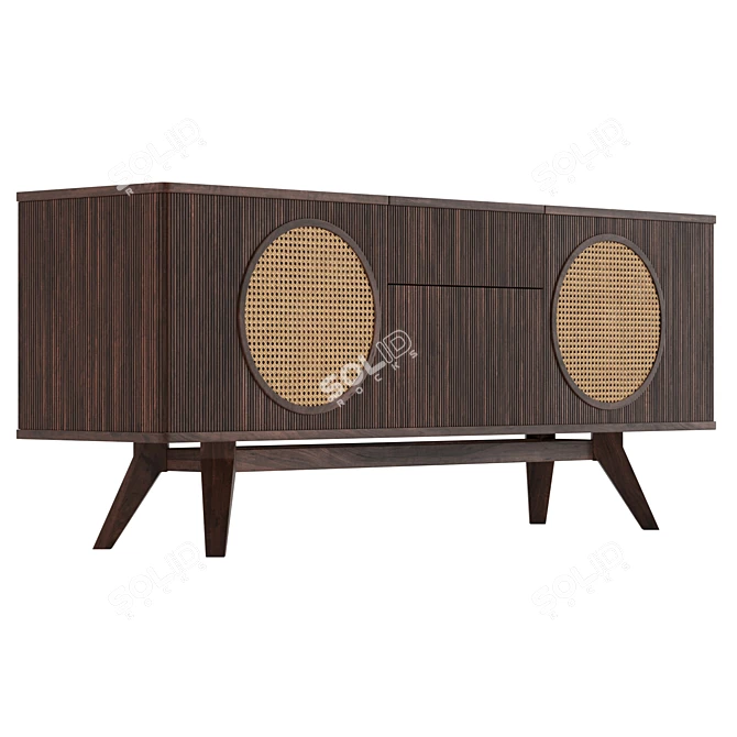 Modern UV Unwrapped Sideboard 8192x8192 3D model image 4