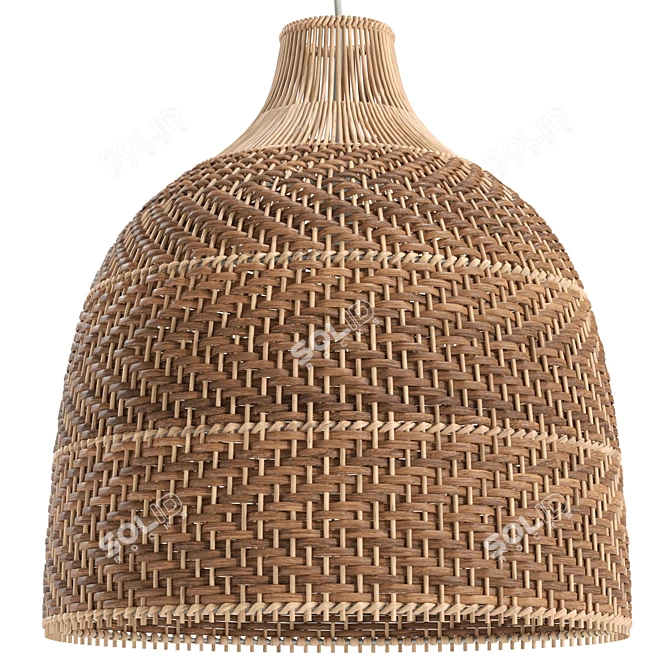 Handcrafted Rattan Pendant Light 3D model image 1