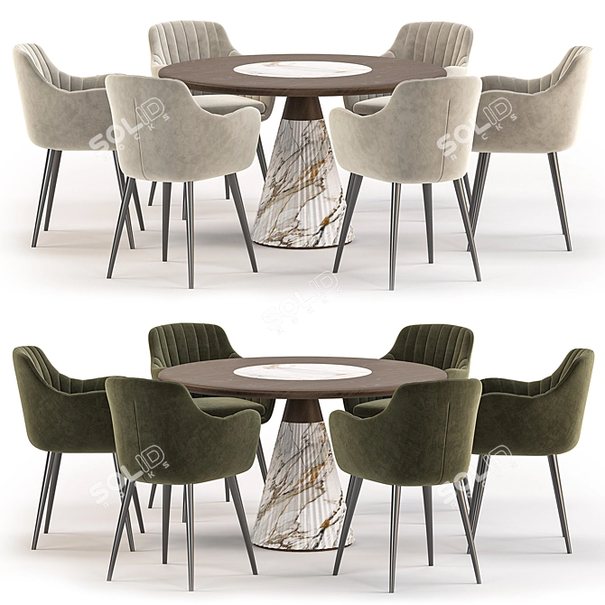 Modern Dining Set Collection 3D model image 1