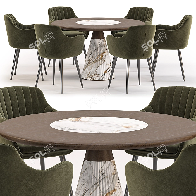 Modern Dining Set Collection 3D model image 2