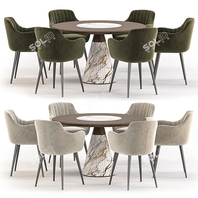 Modern Dining Set Collection 3D model image 3