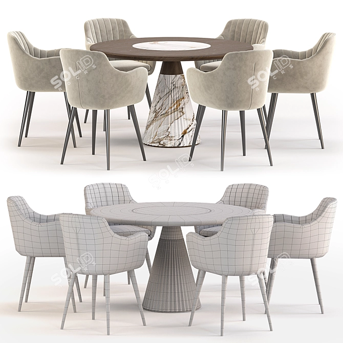 Modern Dining Set Collection 3D model image 4