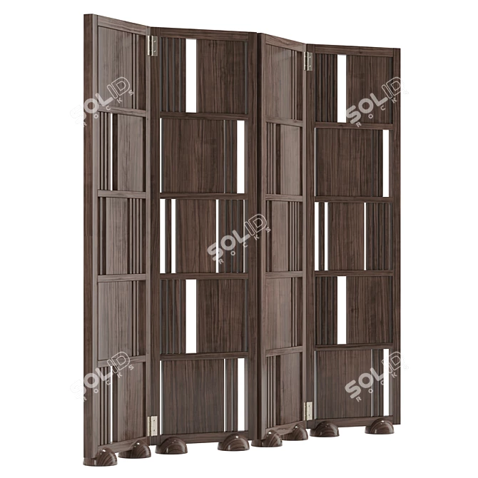 Wordsworth UV Unwrapped Folding Screen 3D model image 4