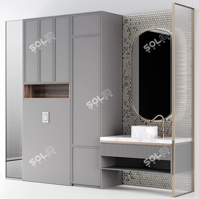 Adjustable Bathroom Vanity Set 3D model image 2