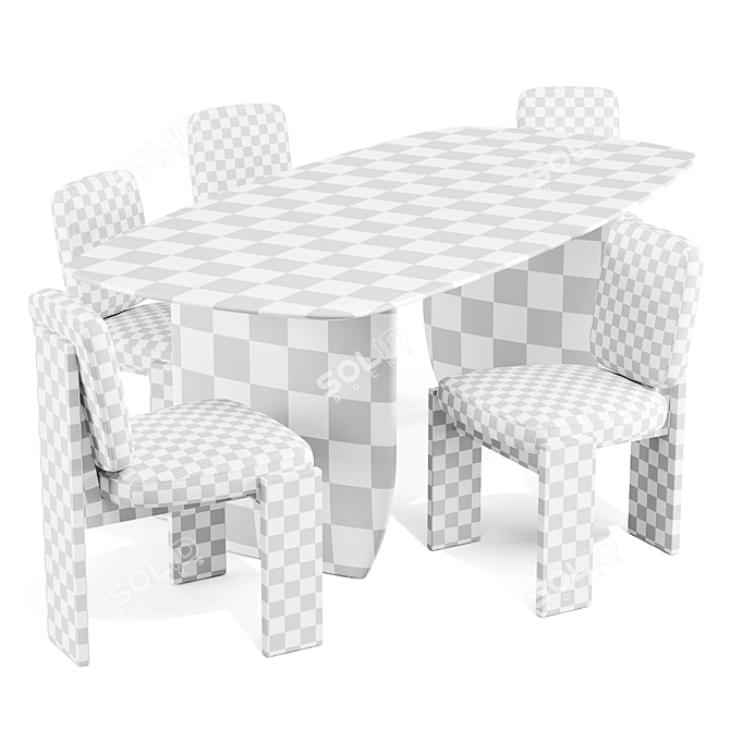 CB2 Retro Chic Dining Set 3D model image 4