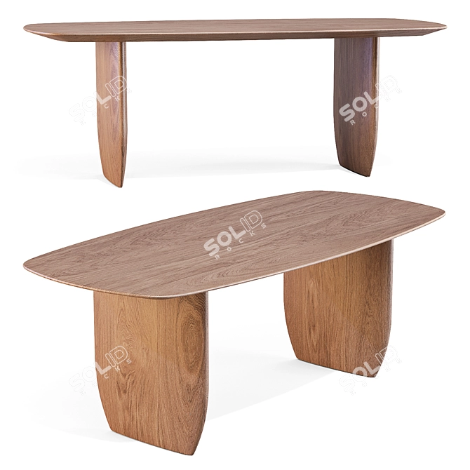 CB2 Retro Chic Dining Set 3D model image 6