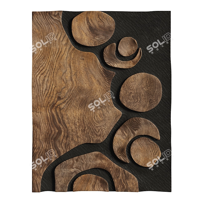 Artistic Wooden Wall Decoration Sculpture 3D model image 4