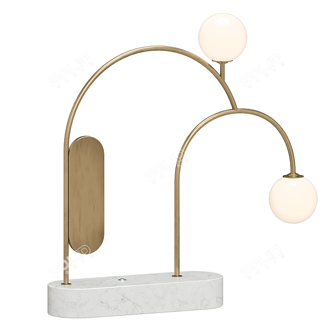 Elegant Marble Table Lamp 3D model image 1