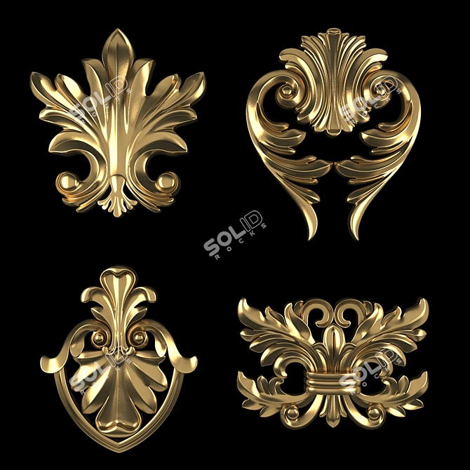 Ornament 35 Gold Gypsum Blend 3D model image 1