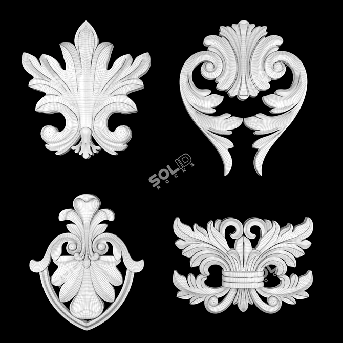 Ornament 35 Gold Gypsum Blend 3D model image 5