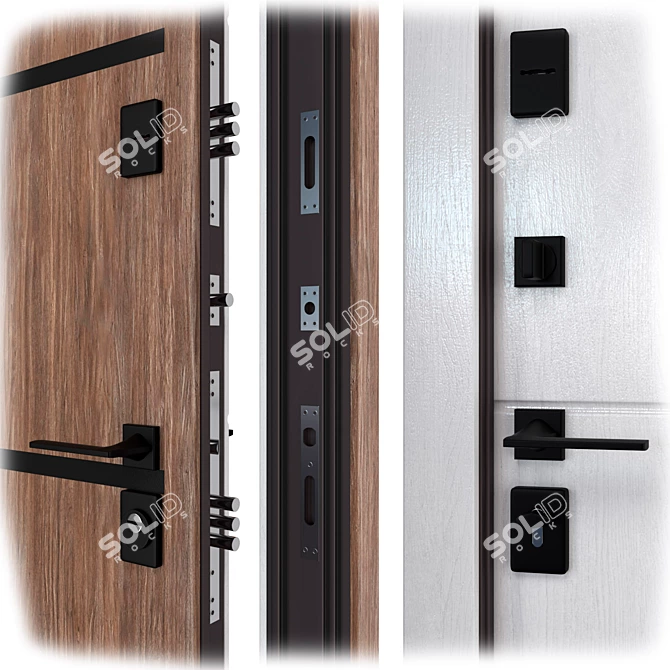 Accord Metal Entrance Door Set 3D model image 2