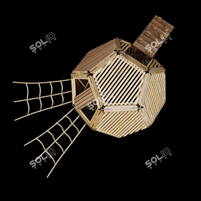 Wooden Dodecahedron Climbing Frame 3D model image 2