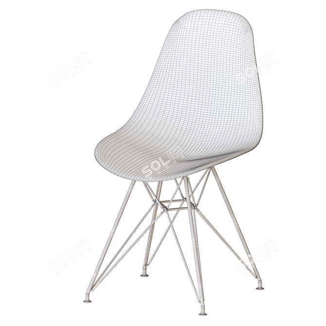 Eames Dining Set with Recycled Plastic Chairs 3D model image 6