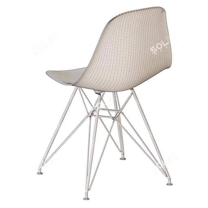 Eames Dining Set with Recycled Plastic Chairs 3D model image 7