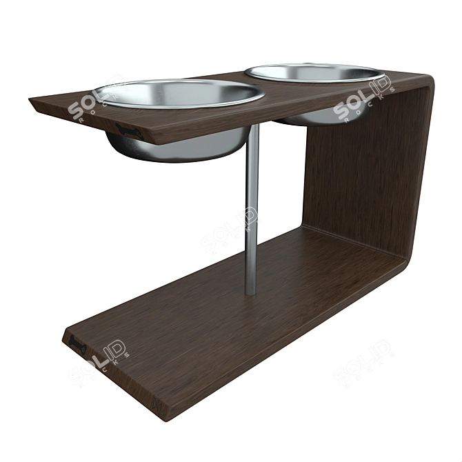 Adjustable Monochrome Bowl Stand 3D model image 4