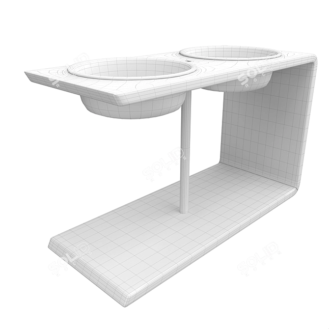 Adjustable Monochrome Bowl Stand 3D model image 5