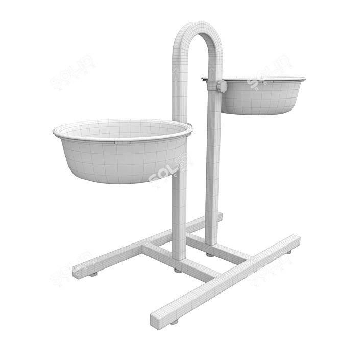 Adjustable Monochrome Bowl Stand 3D model image 6