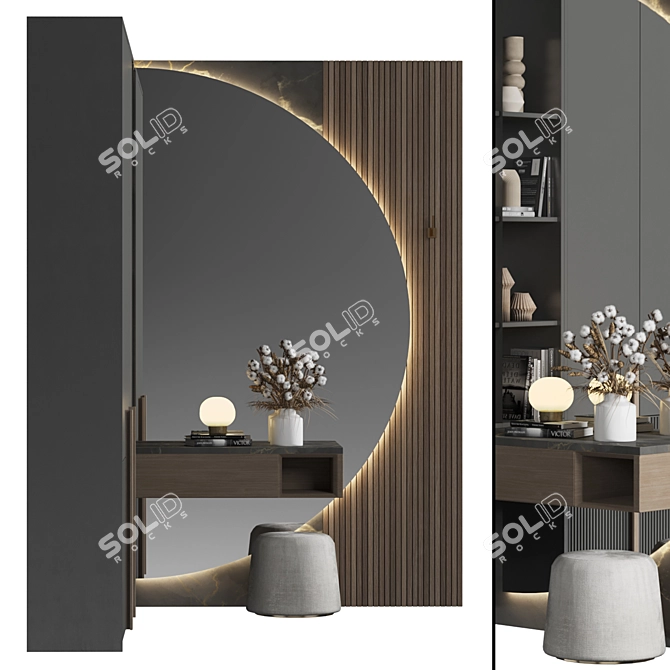 Customizable High-Quality Hallway Unit 3D model image 3