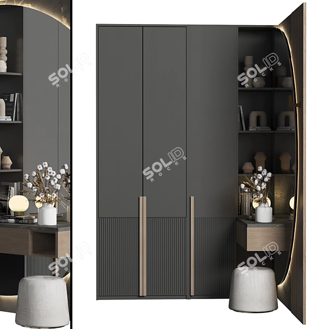 Customizable High-Quality Hallway Unit 3D model image 5