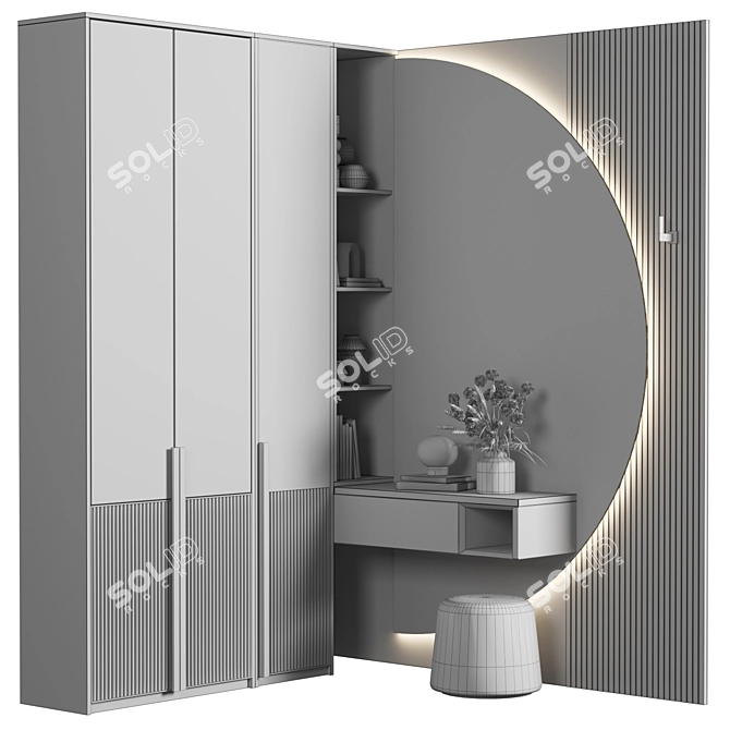 Customizable High-Quality Hallway Unit 3D model image 6