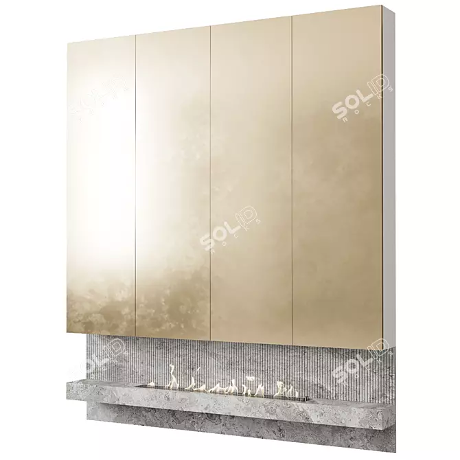 Elegance Bioethanol Fireplace, 2300x2000mm 3D model image 2