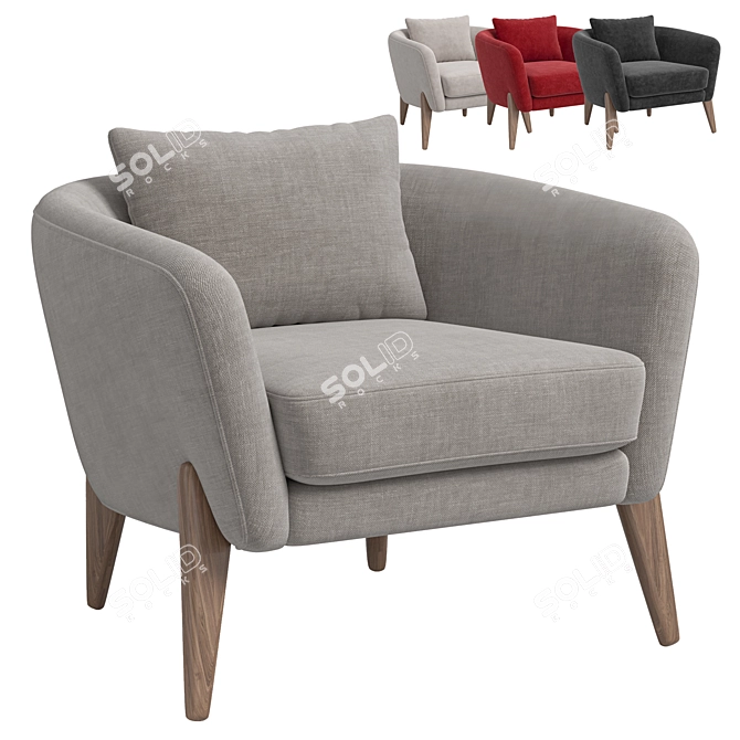 Modern Delray Armchair 2014 Model 3D model image 1