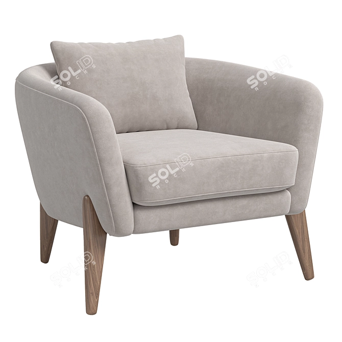 Modern Delray Armchair 2014 Model 3D model image 2