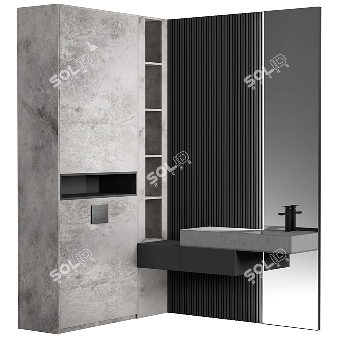 Versatile Modular Bathroom Furniture 3D model image 1