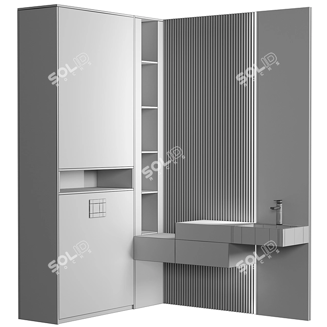 Versatile Modular Bathroom Furniture 3D model image 4