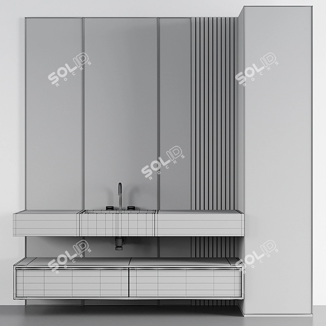 Adjustable Bathroom Vanity Console 3D model image 5