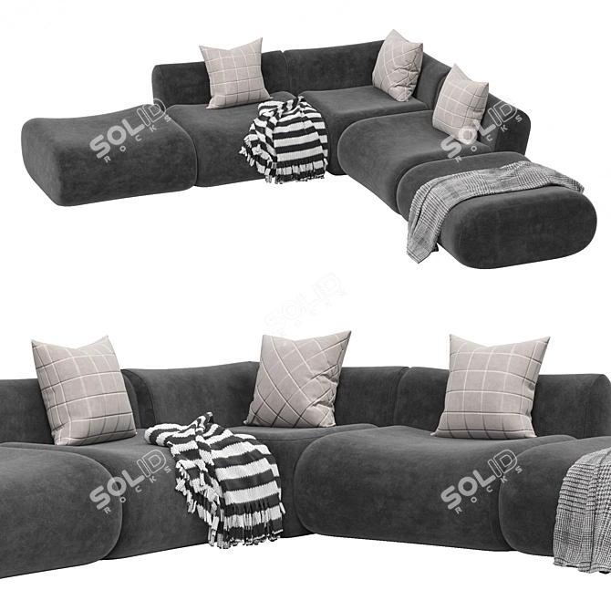 Modern Modular Sofa Lemmy Collection 3D model image 4