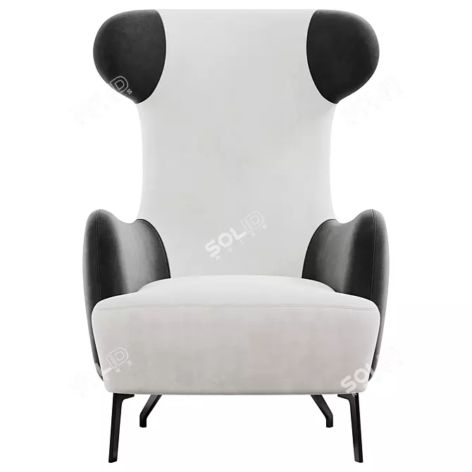 Minimalist PANDA Armchair Model in 3Ds Max 3D model image 2