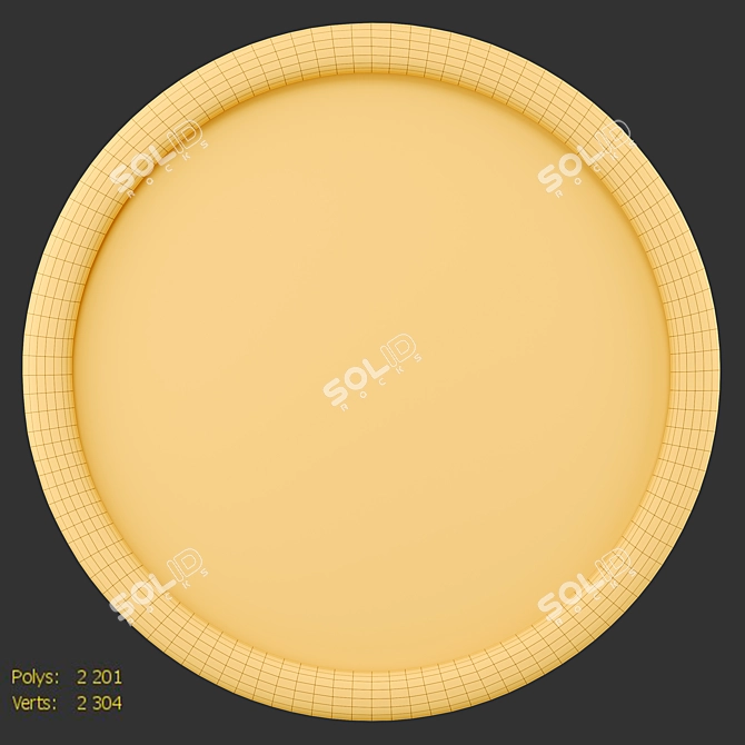 Acacia Wood Gema Mirror 3D model image 3