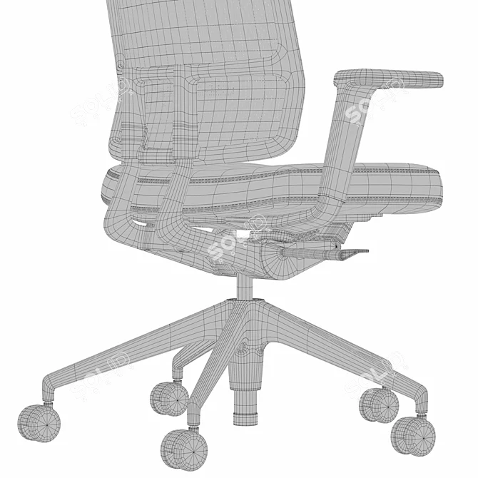 Stylish Vitra AM Office Chair 3D model image 5