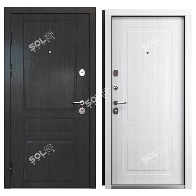 Trino (QDoors) Metal Entry Door 3D model image 3
