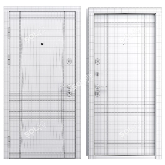 Trino (QDoors) Metal Entry Door 3D model image 4