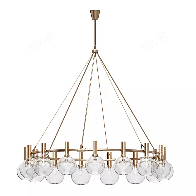 Vintage Holger Johansson Chandelier 70s 3D model image 1