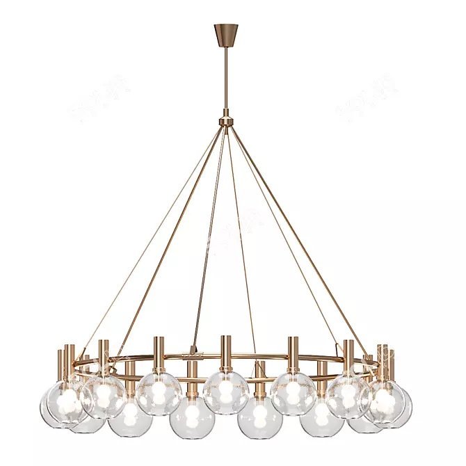 Vintage Holger Johansson Chandelier 70s 3D model image 2