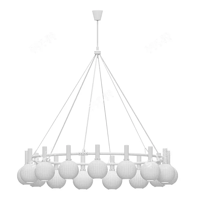 Vintage Holger Johansson Chandelier 70s 3D model image 3