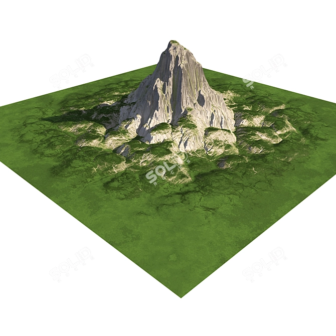 Realistic Mountain Rocky Peak Model 3D model image 1