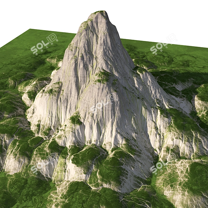 Realistic Mountain Rocky Peak Model 3D model image 6