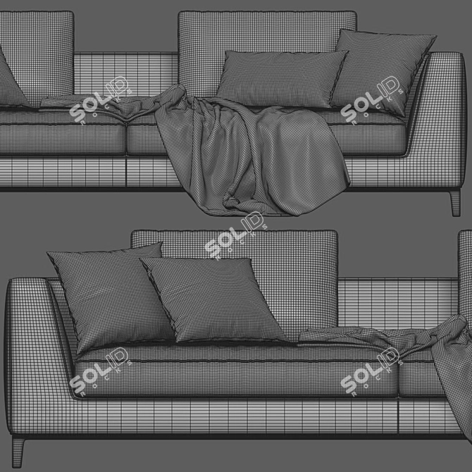 Modern B&B Lucrezia 2-Seater Sofa 3D model image 5