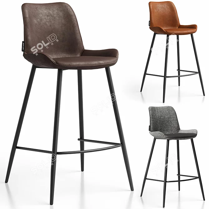 Trevizo Semi-Bar Stool - Various Colors 3D model image 1