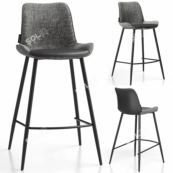 Trevizo Semi-Bar Stool - Various Colors 3D model image 2