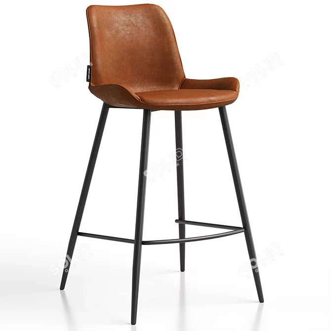 Trevizo Semi-Bar Stool - Various Colors 3D model image 4