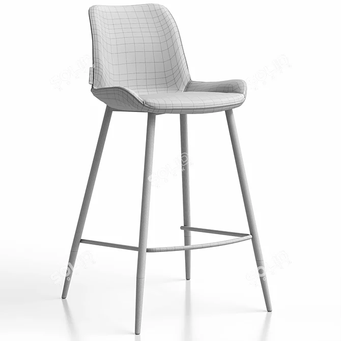 Trevizo Semi-Bar Stool - Various Colors 3D model image 6